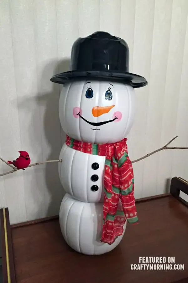 Plastic Pumpkin Snowman Decoration
