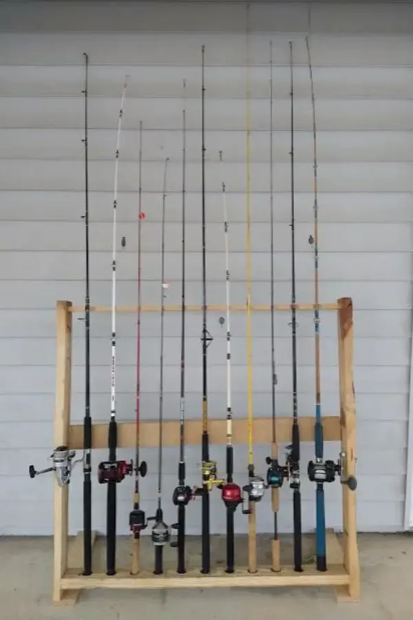 Scrap Wood Fishing Rod Stand