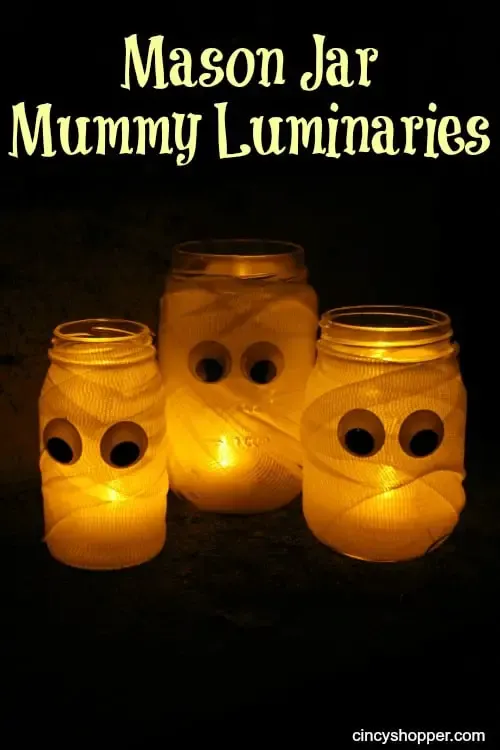 DIY Mason Jar Mummy Luminaries