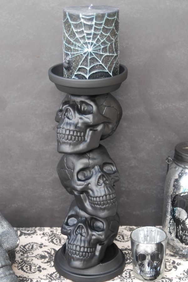 DIY Skull Candle Holder
