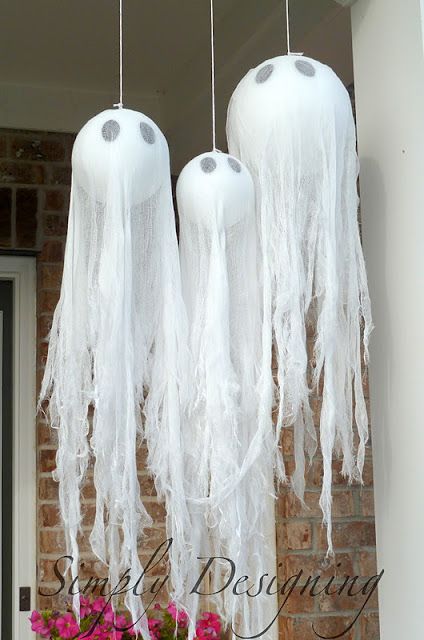 How To Make Hanging Ghosts From Pottery Barn