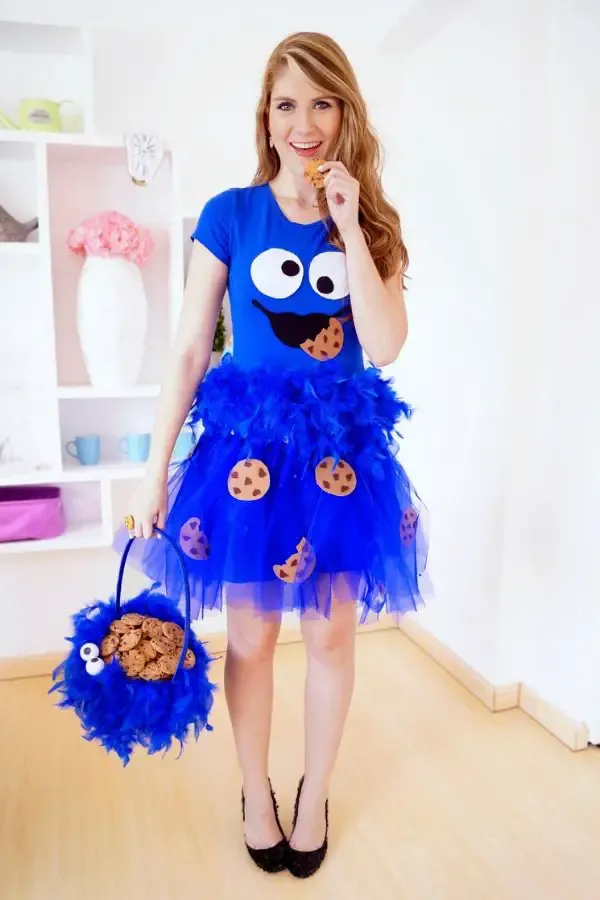 Halloween Cute Homemade Cookie Monster Costume