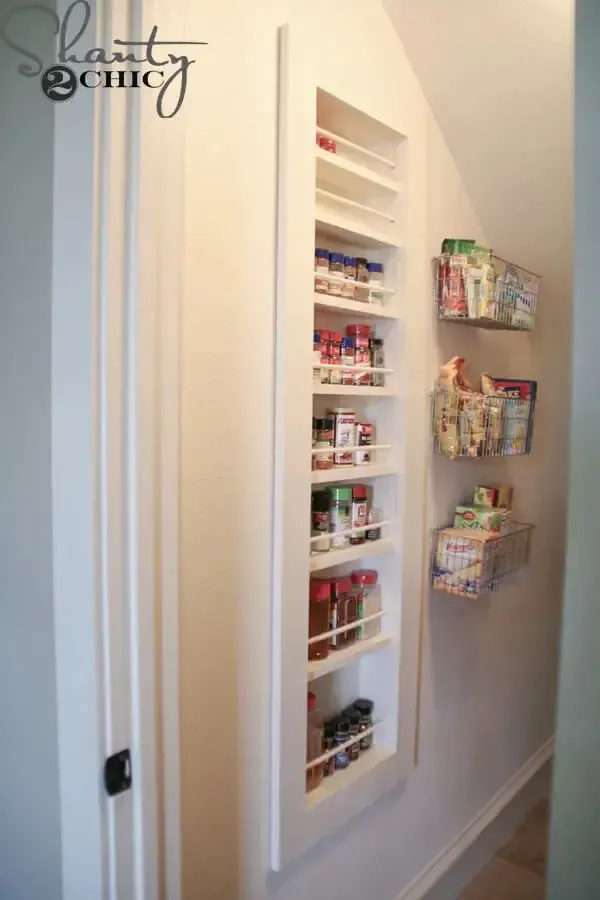 DIY Spice Rack Inside The Wall 