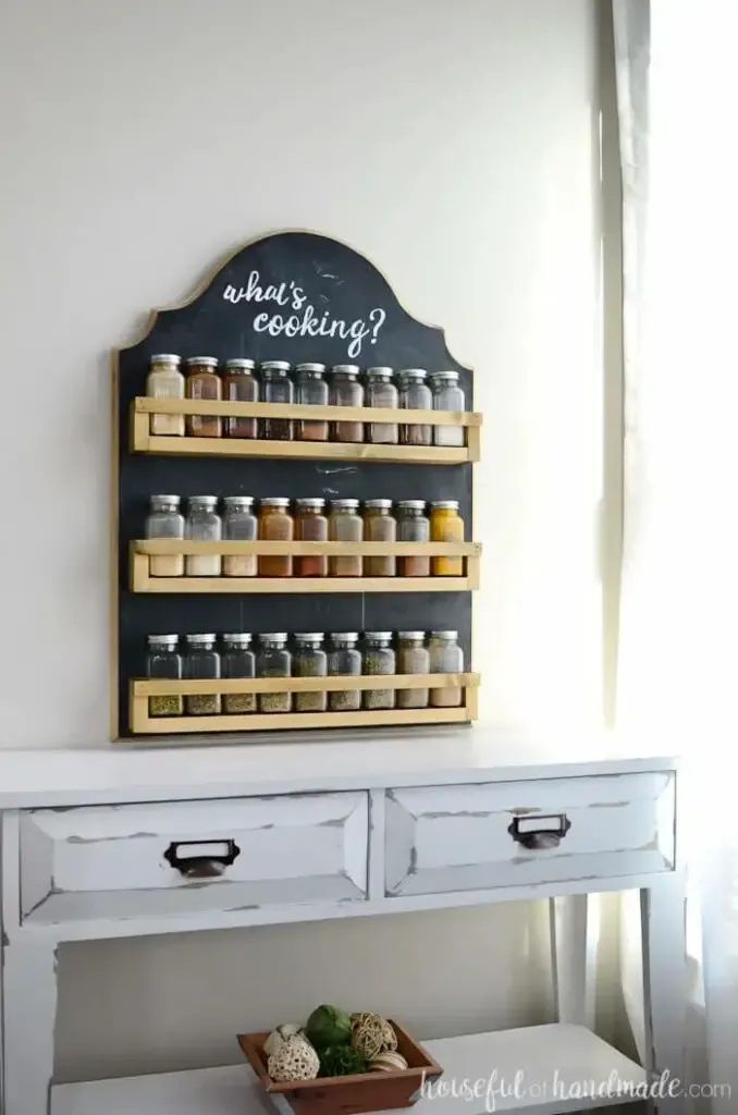 Wooden Mounted Spice Rack Plans