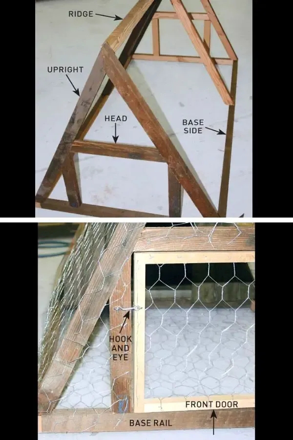 A-Frame Chicken Coop With Wire Fence