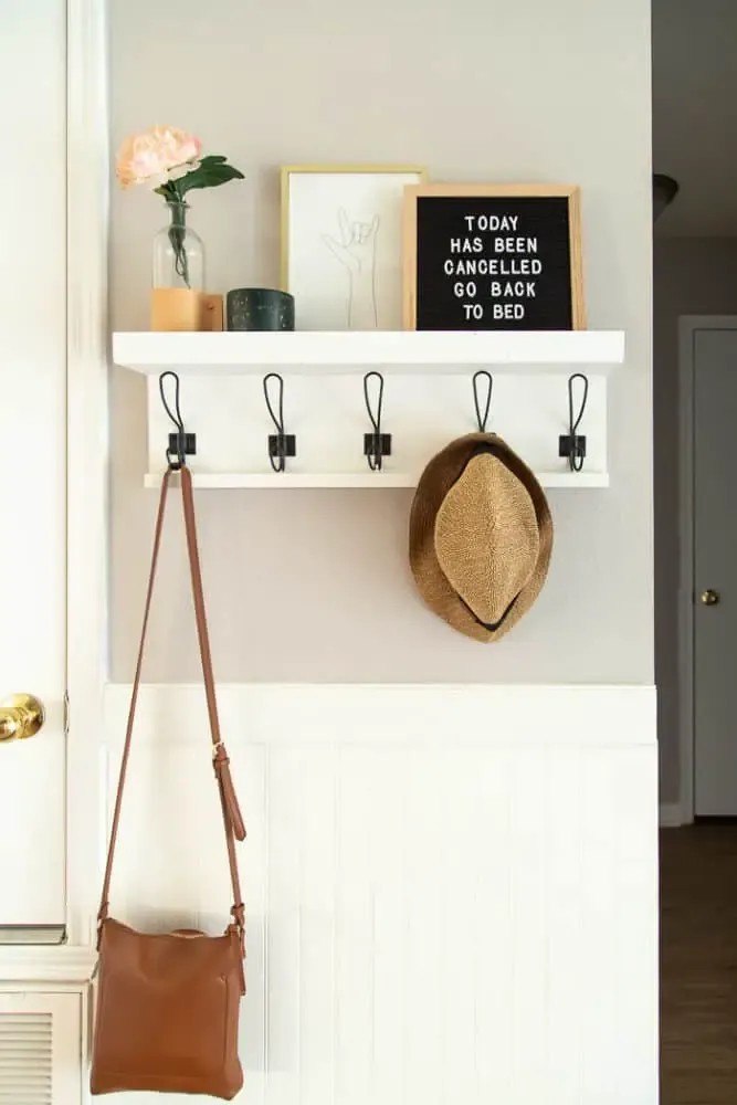 DIY Entry Shelf With Hooks