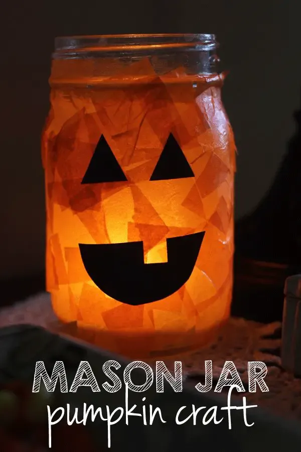 Halloween Mason Jar Pumpkin