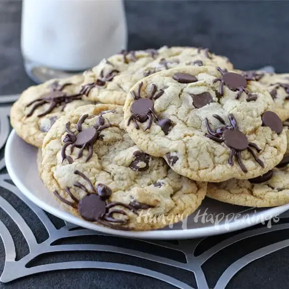Spider Infested Chocolate Chip Cookies By Hungry Happenings