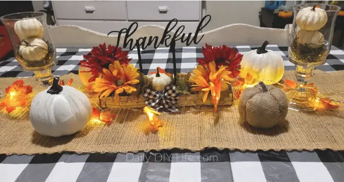 Colorful Faux Wood Thanksgiving Centerpiece