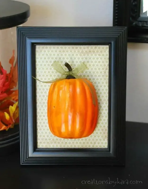 Fall Decor Framed Pumpkin