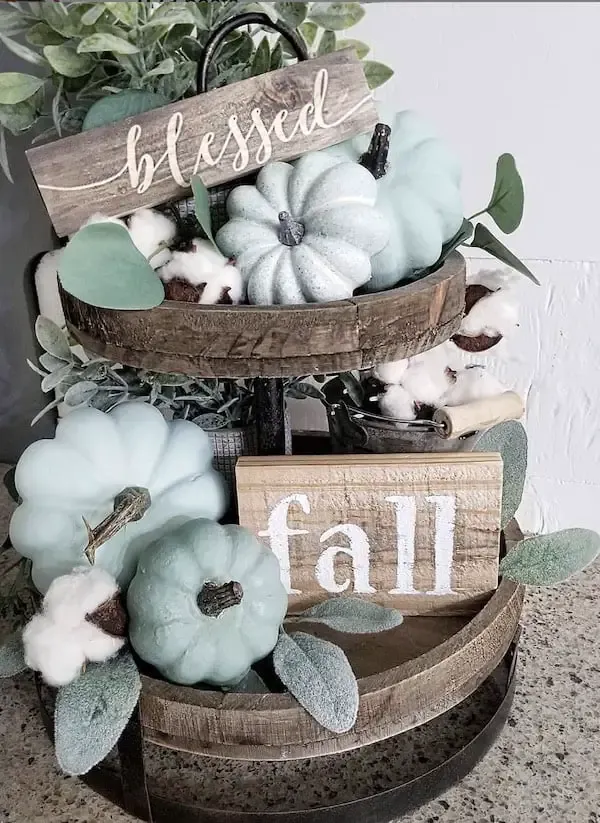 Farmhouse Tiered Tray For Fall