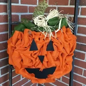 Orange Burlap Pumpkin Wreath