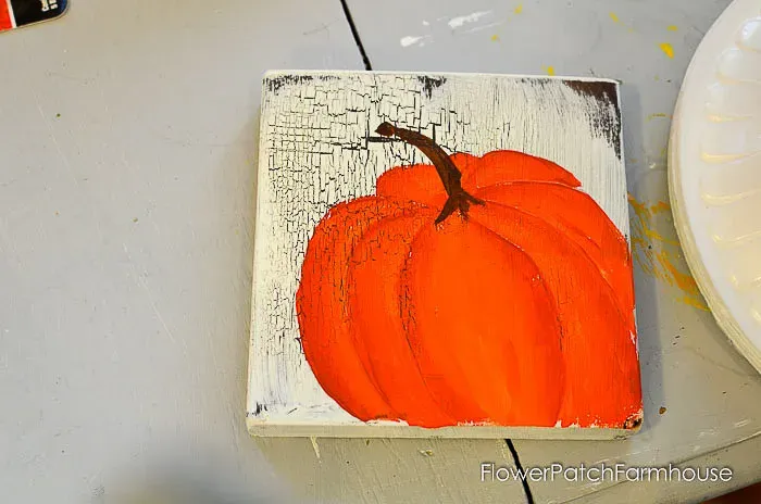 Paint Orange Pumpkins In Acrylics