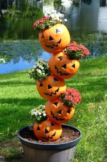 Tipsy Pumpkin Planter