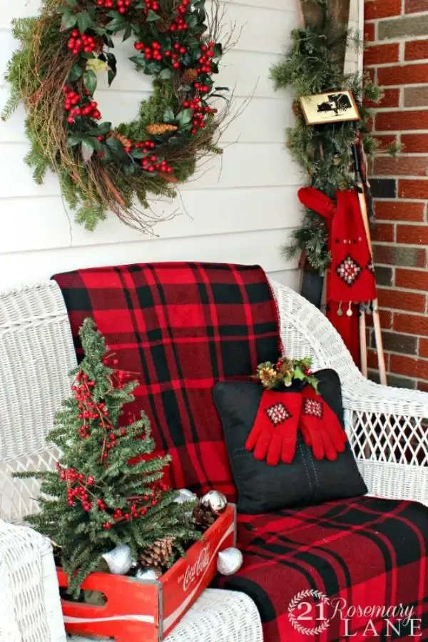 Christmas Loveseat On the Front Porch