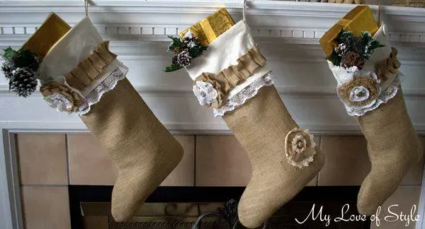 DIY Burlap Christmas Stockings