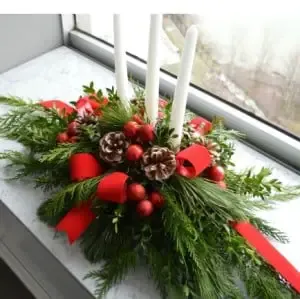 DIY Evergreen Holiday Candle Centerpiece