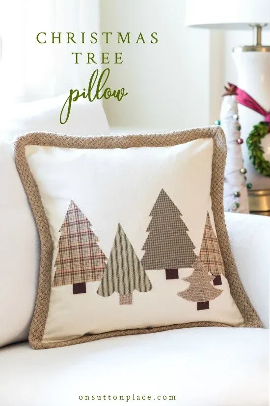 DIY No Sew Christmas Tree Pillow