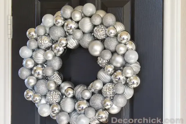 DIY Ornament Holiday Door Hanger