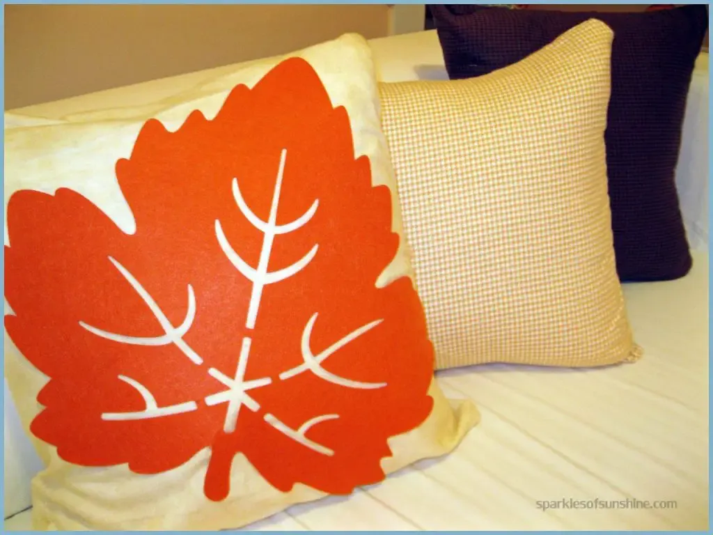 Dollar Store Leaf Pillow Cover