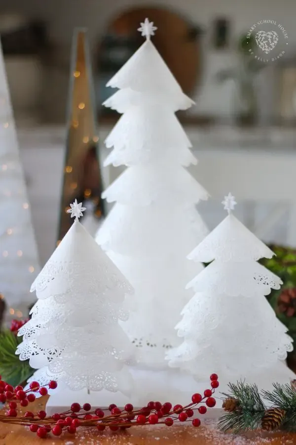 Elegant Paper Doily Christmas Trees