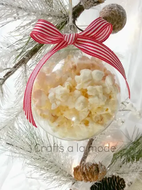 Fun Popcorn Glass Ball Ornament