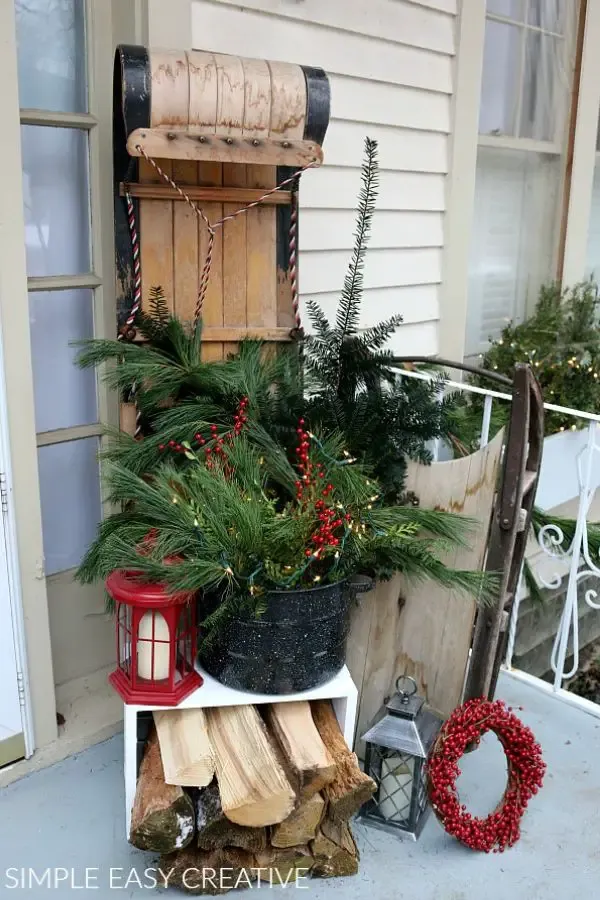 Layered Holiday Sled Display By Hoosier Homemade