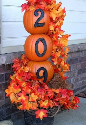 Pumpkin Topiary For Fall Front Porch