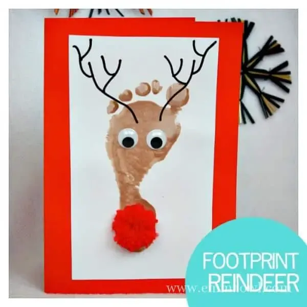 Reindeer Footprint Christmas Cards