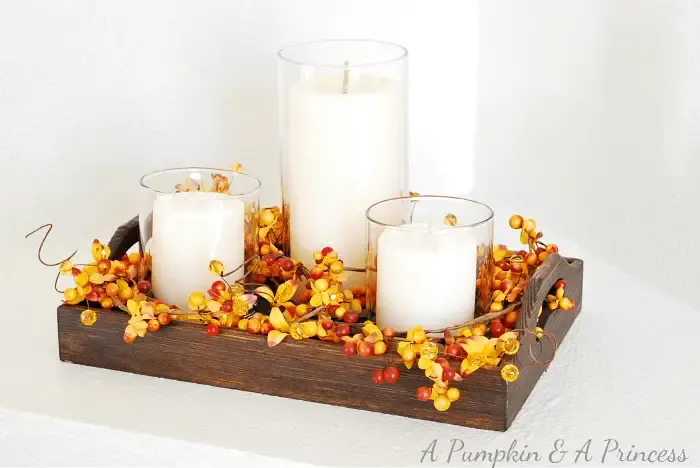 Rustic Fall Candle Centerpiece