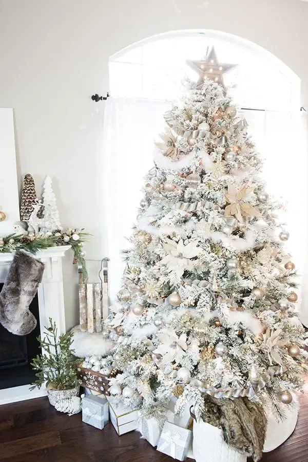 Silver and Gold Flocked Trees