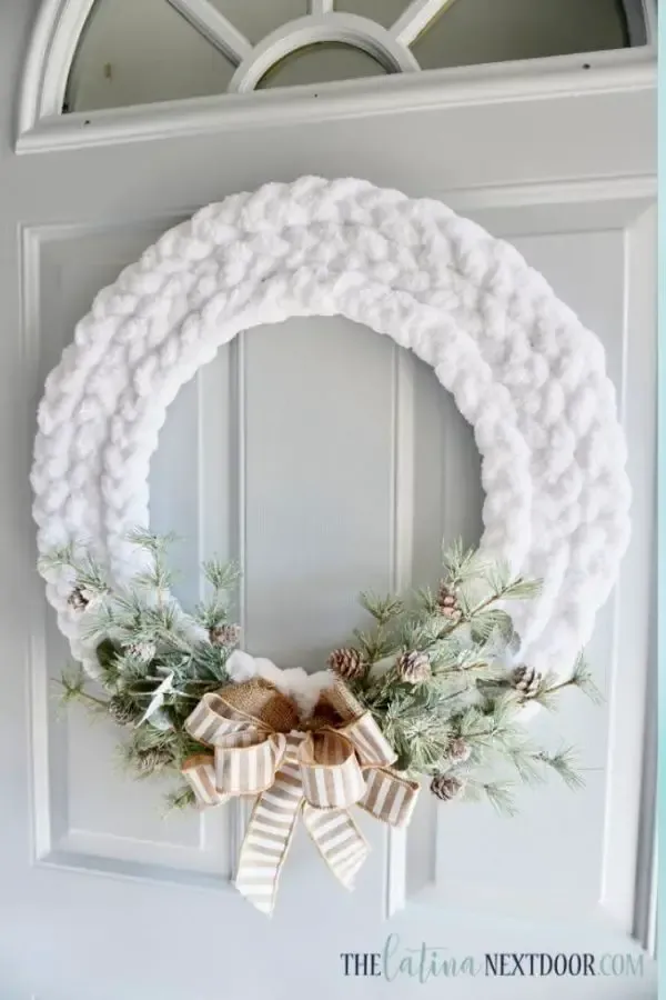 Simple and Elegant Winter Door Hanger
