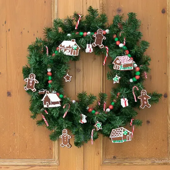 Sweet Gingerbread and Candy Holiday Wreath