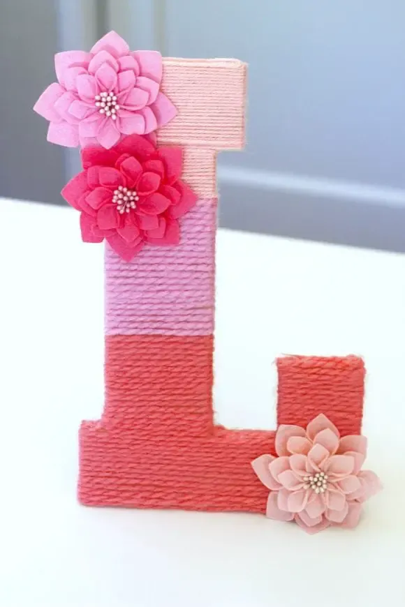 Yarn-Wrapped Ombre Monogrammed Letter