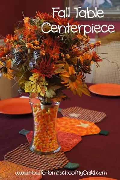Fall Centerpieces With Candy Corn