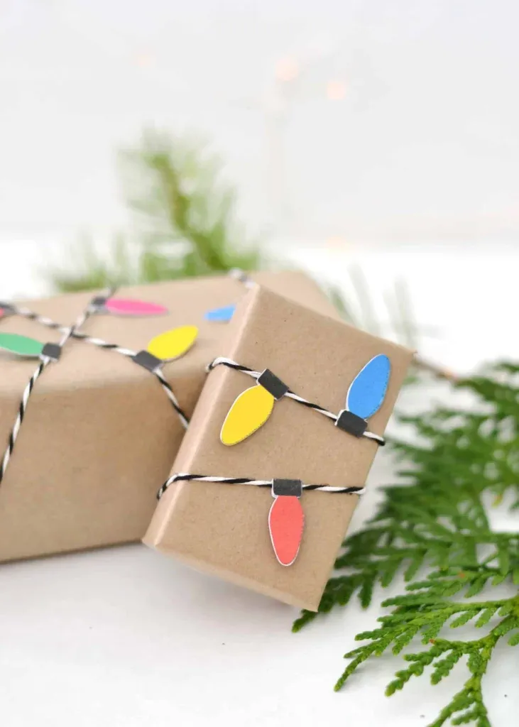DIY Christmas Light Wrapping Paper