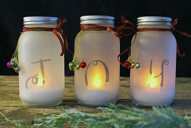 DIY Mason Jar Holiday Luminaries