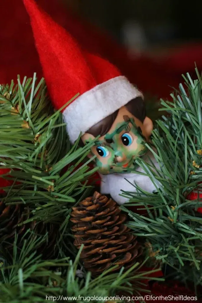 Elf Is Camo In The Christmas Tree