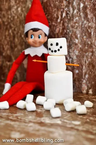 Elf On The Shelf Ideas Using Marshmallows