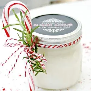 Peppermint Sugar Scrub - Mason Jar Gift With Labels