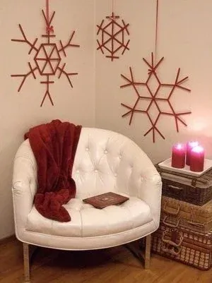 Giant Craft Stick Snowflakes